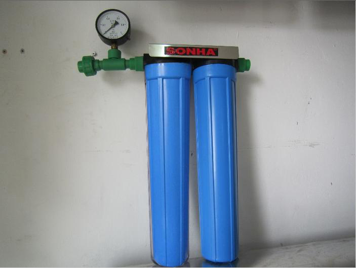 Máy lọc nước đầu nguồn 2 cốc lọc